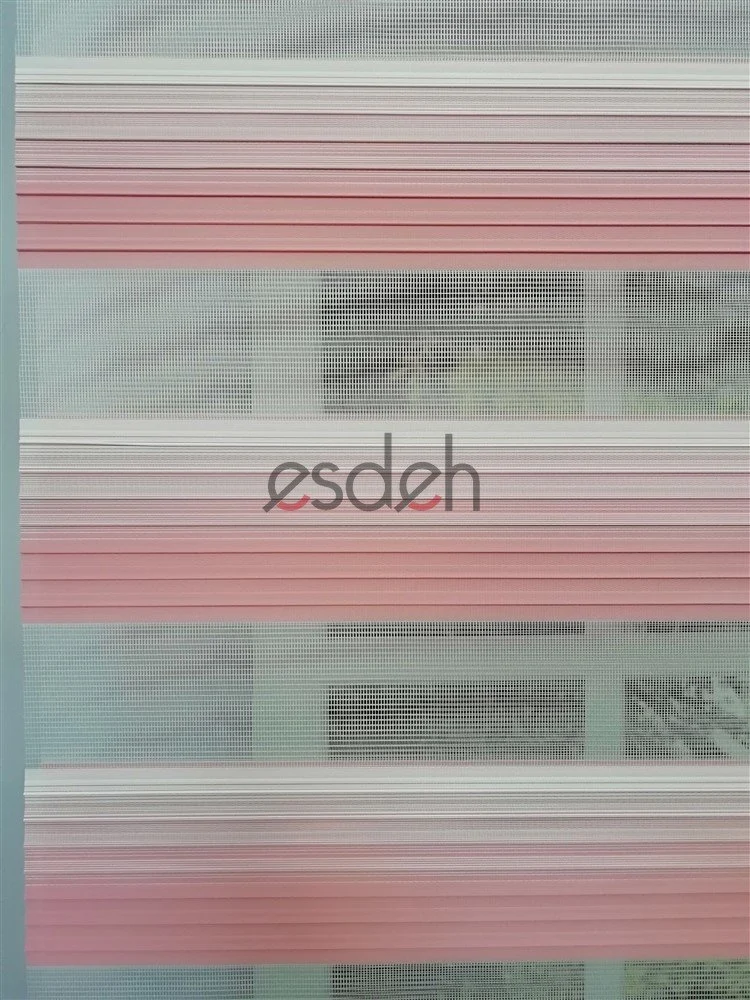 Renkli Piliseli Zebra Perde - Pembe