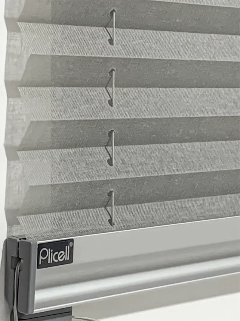 Gri Tül Plicell Cam Balkon Perdesi - Clover Serisi