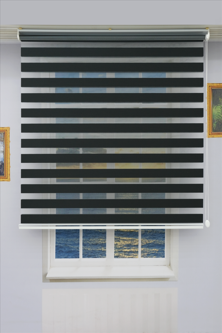 Bambu Zebra Perde - Siyah